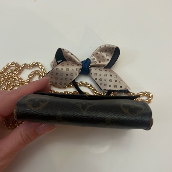 Authentic Louis Vuitton Monogram Leather Bifold Envelope Wallet on Chain WOC - Picture 6 of 15